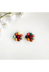 India Upcycled Sari Blooming Posy Earrings, India
