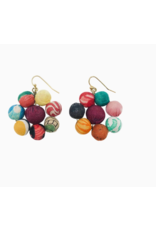 India Upcycled Sari Blooming Posy Earrings, India