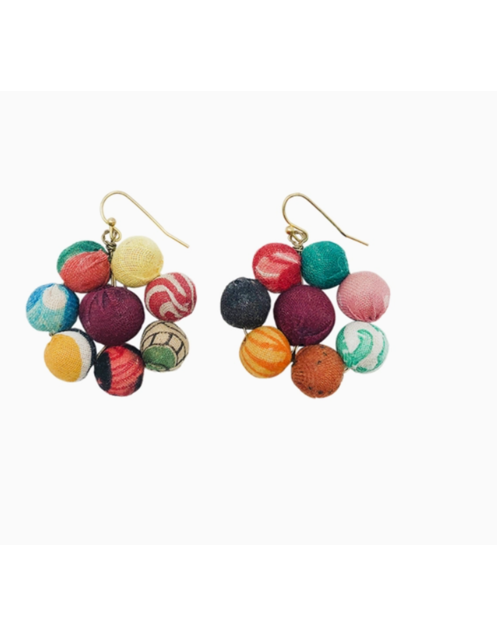 India Upcycled Sari Blooming Posy Earrings, India