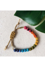 India Upcycled Sari Rainbow Slide Bracelet, India