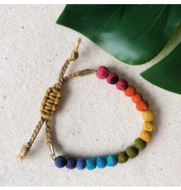 India Upcycled Sari Rainbow Slide Bracelet, India