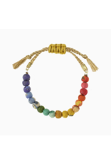 India Upcycled Sari Rainbow Slide Bracelet, India