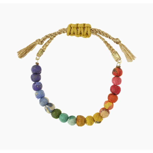 Upcycled Sari Rainbow Slide Bracelet