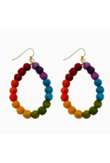 India Upcycled Sari Rainbow Teardrop Earrings, India