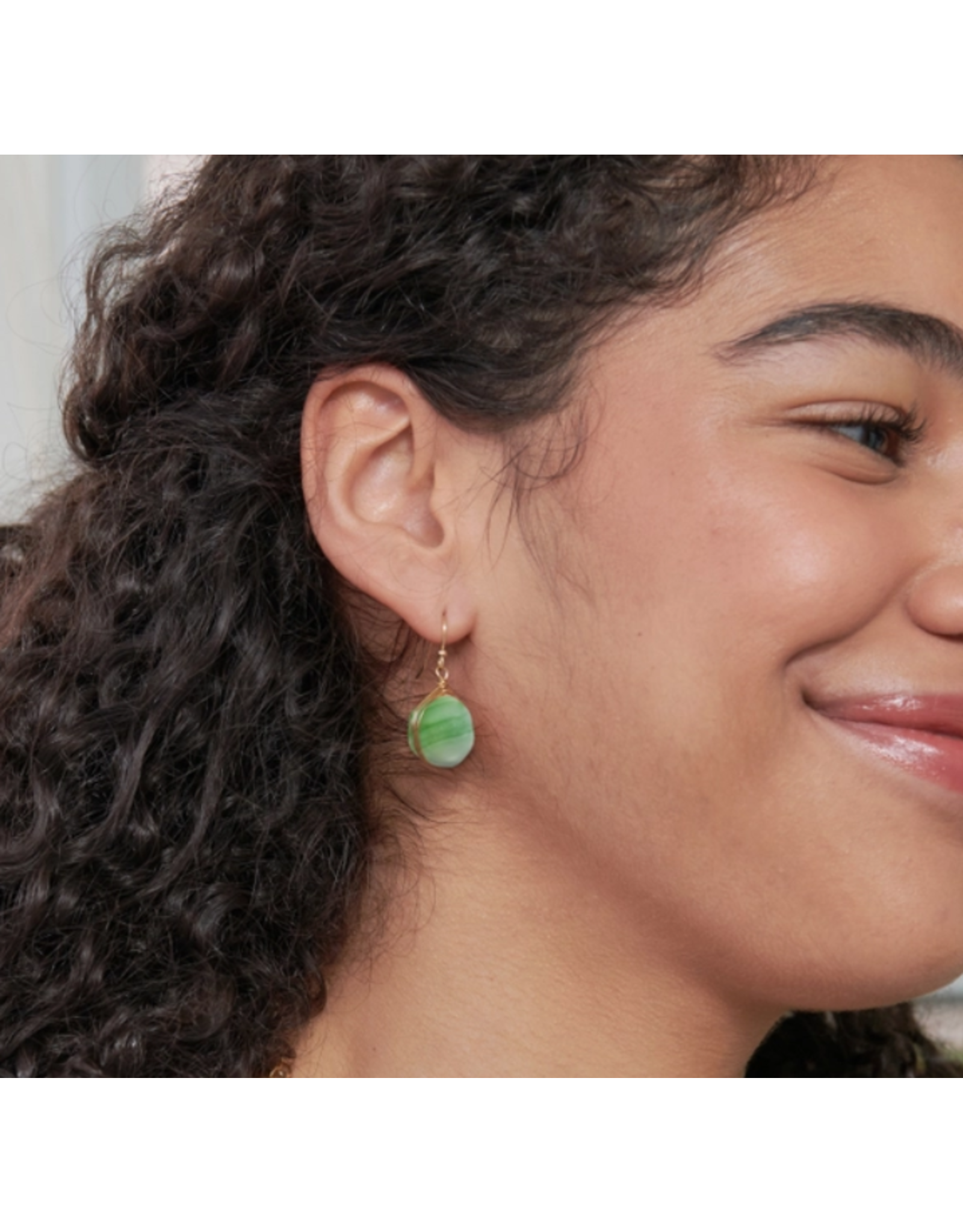 India Marbled Glass Drop Earrings, India