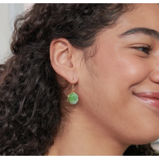 Earrings  - Marbled Glass Drop