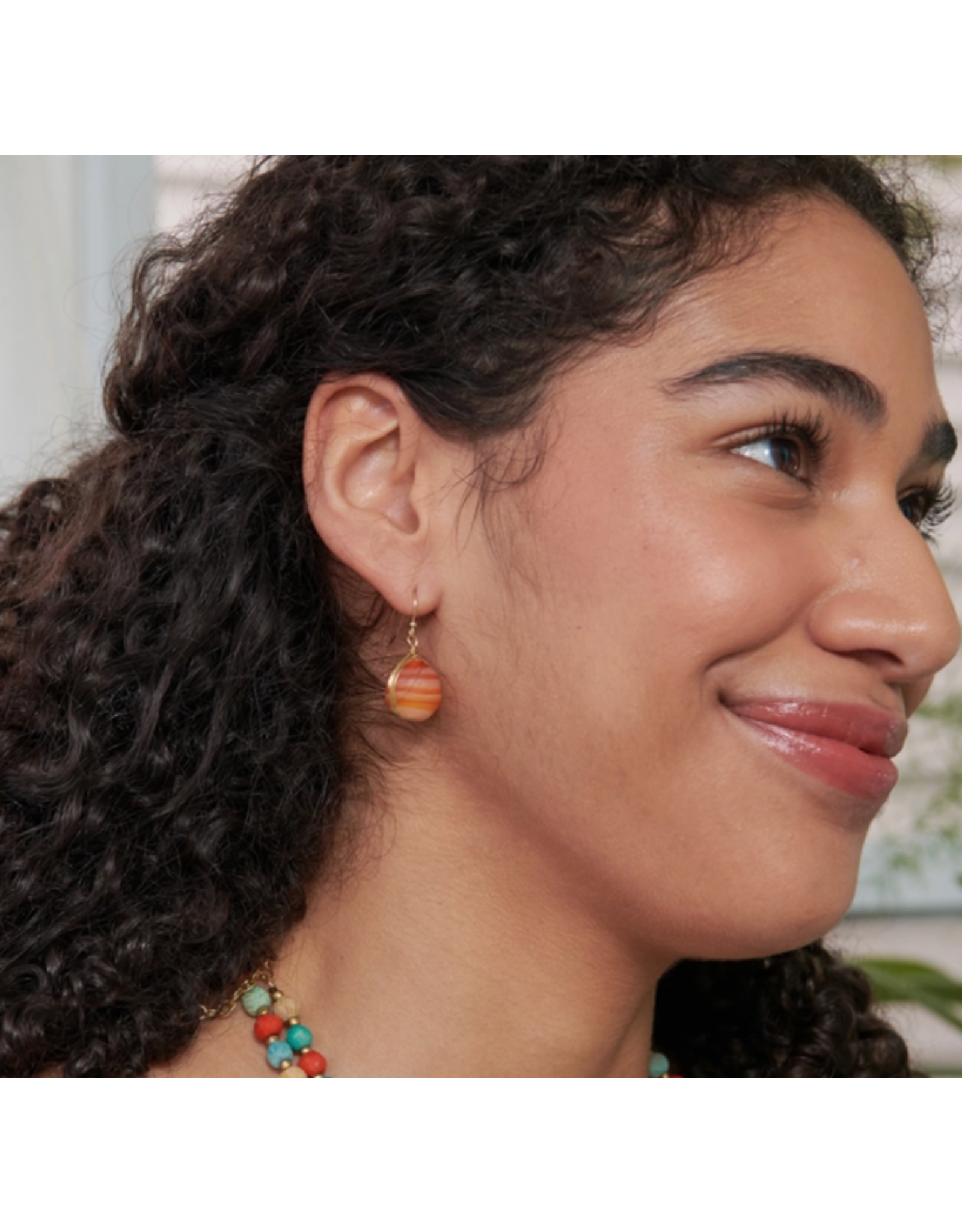 India Marbled Glass Drop Earrings, India