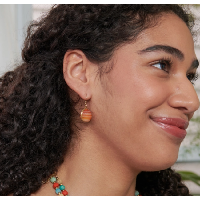 Earrings  - Marbled Glass Drop