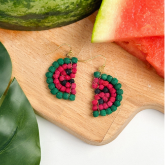 India Upcycled Sari Watermelon Earrings