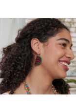 India Upcycled Sari Watermelon Earrings, India