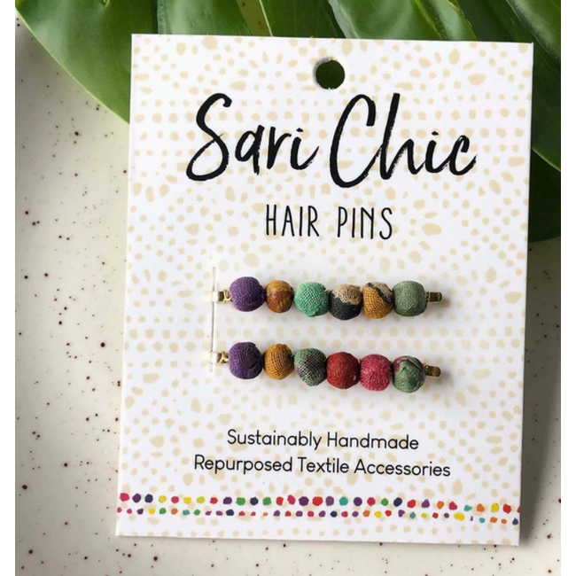 Upcycled Sari Chic Hair Pins