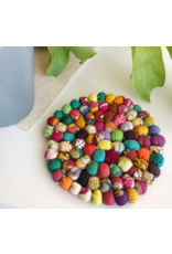 India Upcycled Sari Home Circle Coaster, India