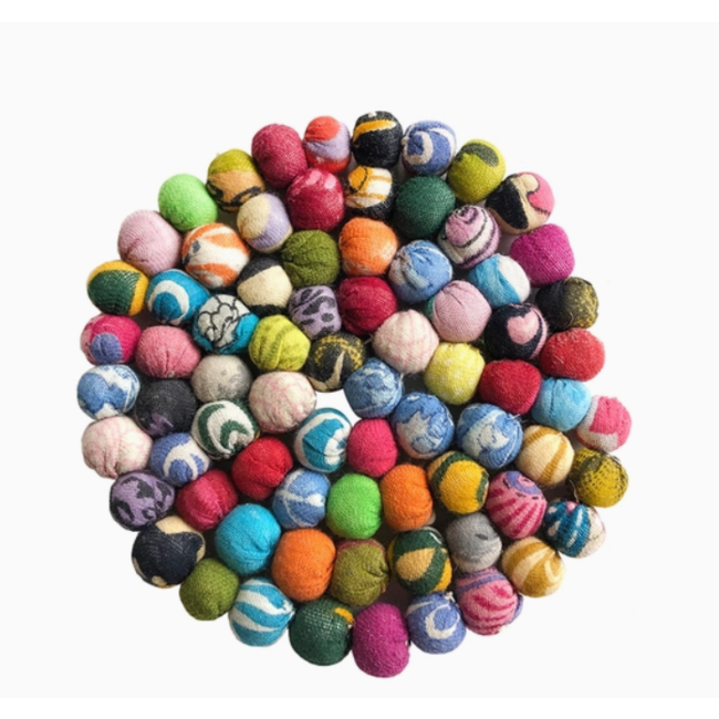 Upcycled Sari Home Circle Coaster