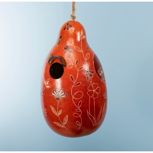 Bee & Wild Flowers Gourd Birdhouse