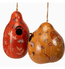 Peru Bee & Wild Flowers Gourd Birdhouse, Peru