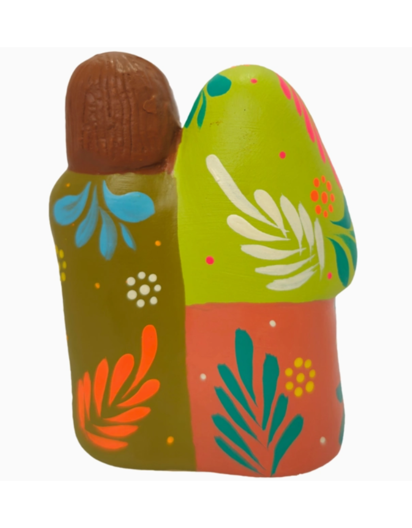 Peru Coral & Lime Holy Family Nativity, Peru