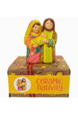 Peru Coral & Lime Holy Family Nativity, Peru