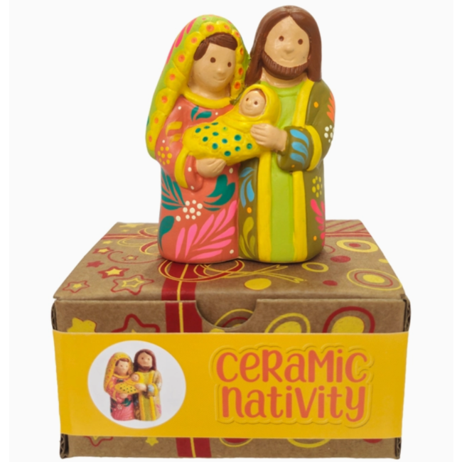 Coral & Lime Holy Family Nativity