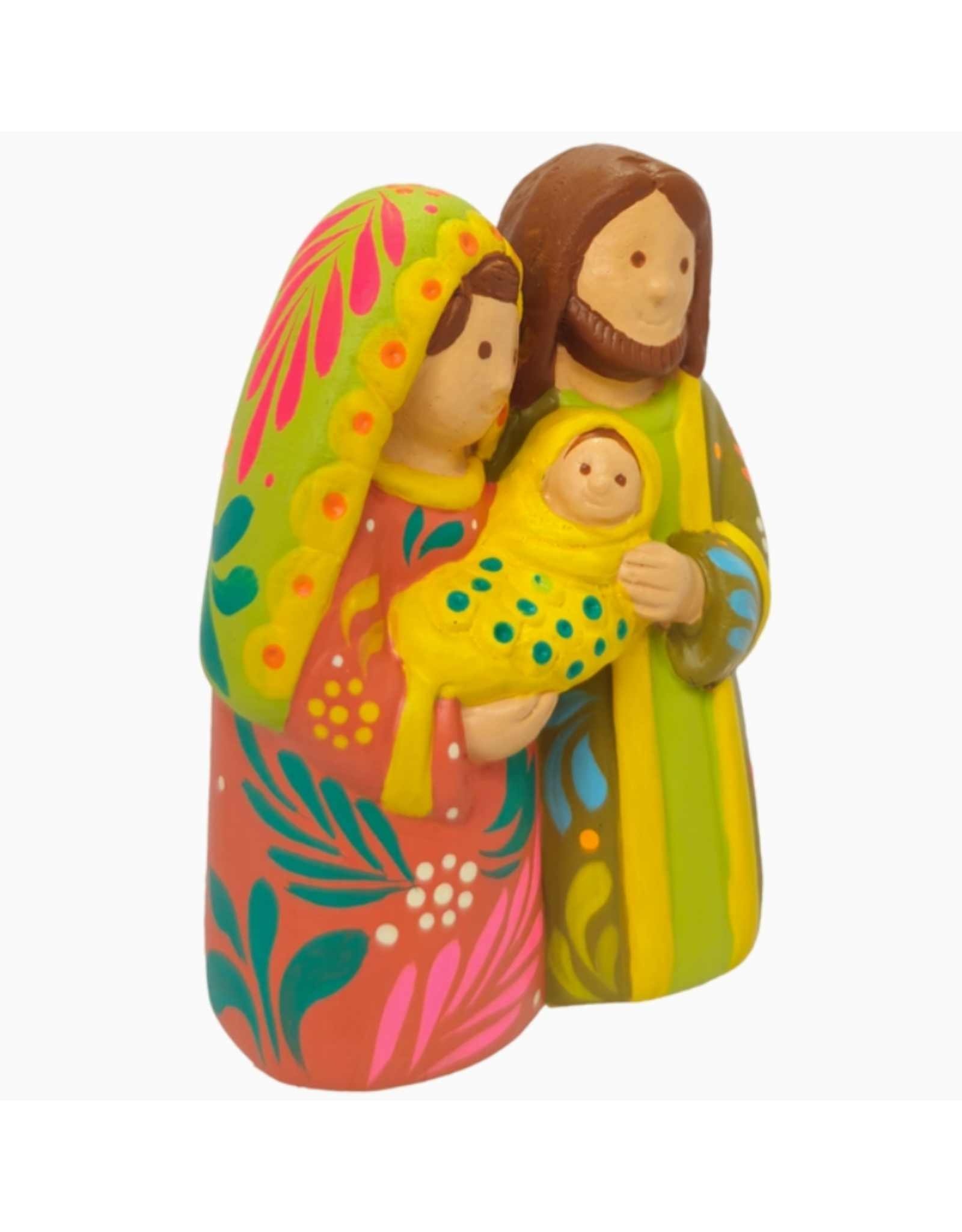 Peru Coral & Lime Holy Family Nativity, Peru