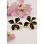 China Earrings  - Midnight Black Bloom