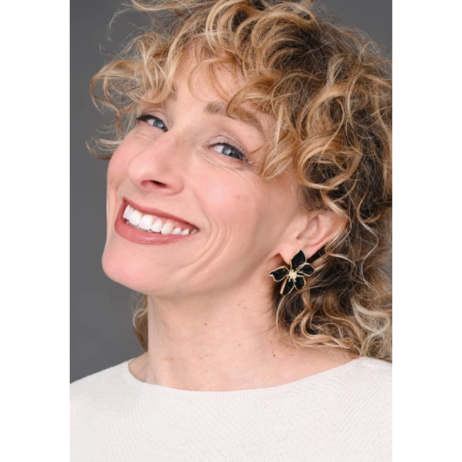 Midnight Black Bloom Earrings