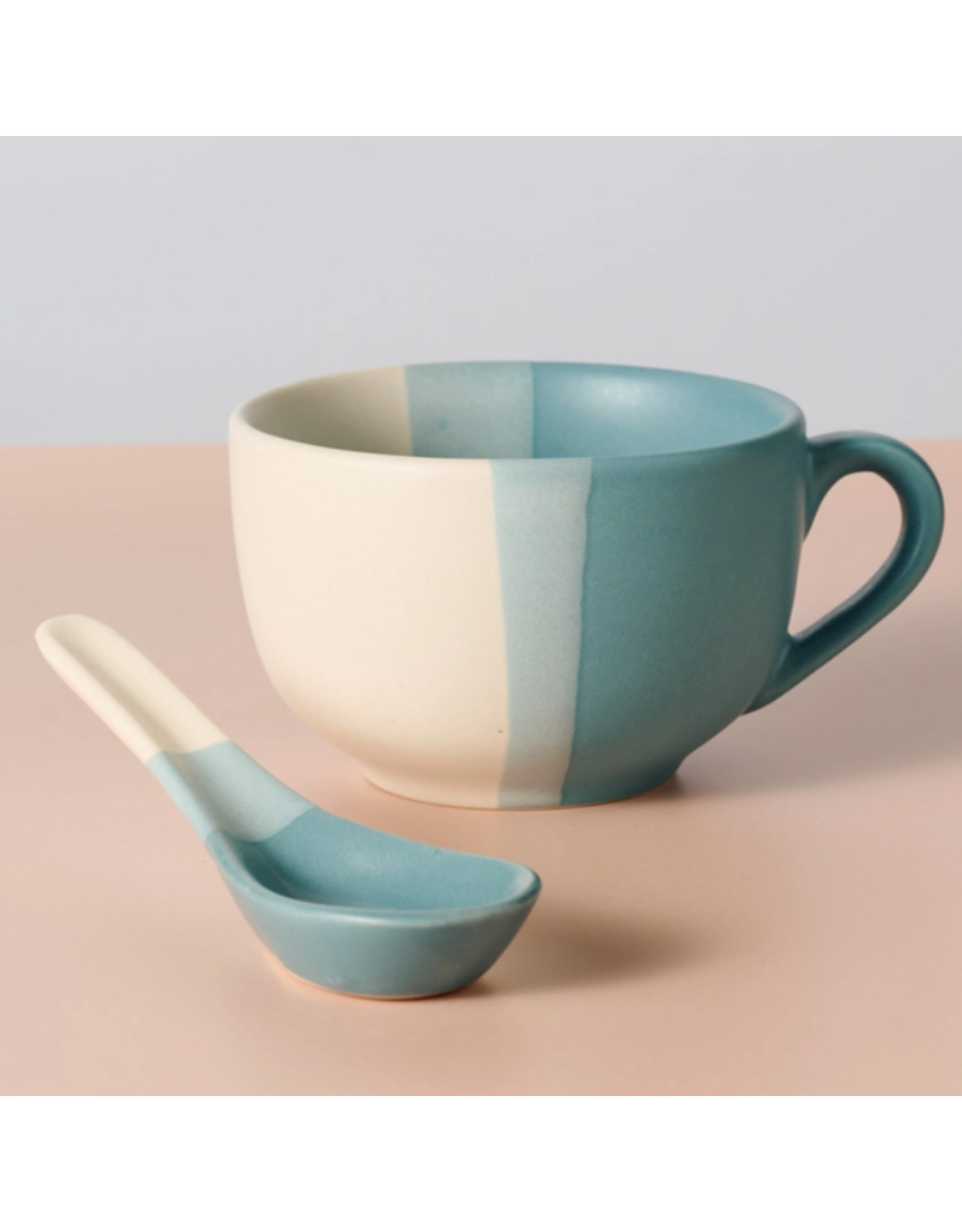 India Pheeka Striped Jumbo Mug w/ Spoon, India