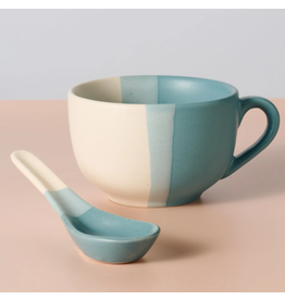 India Pheeka Striped Jumbo Mug w/ Spoon, India