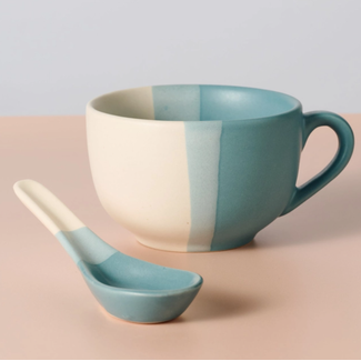 India Pheeka Striped Jumbo Mug w/ Spoon, India