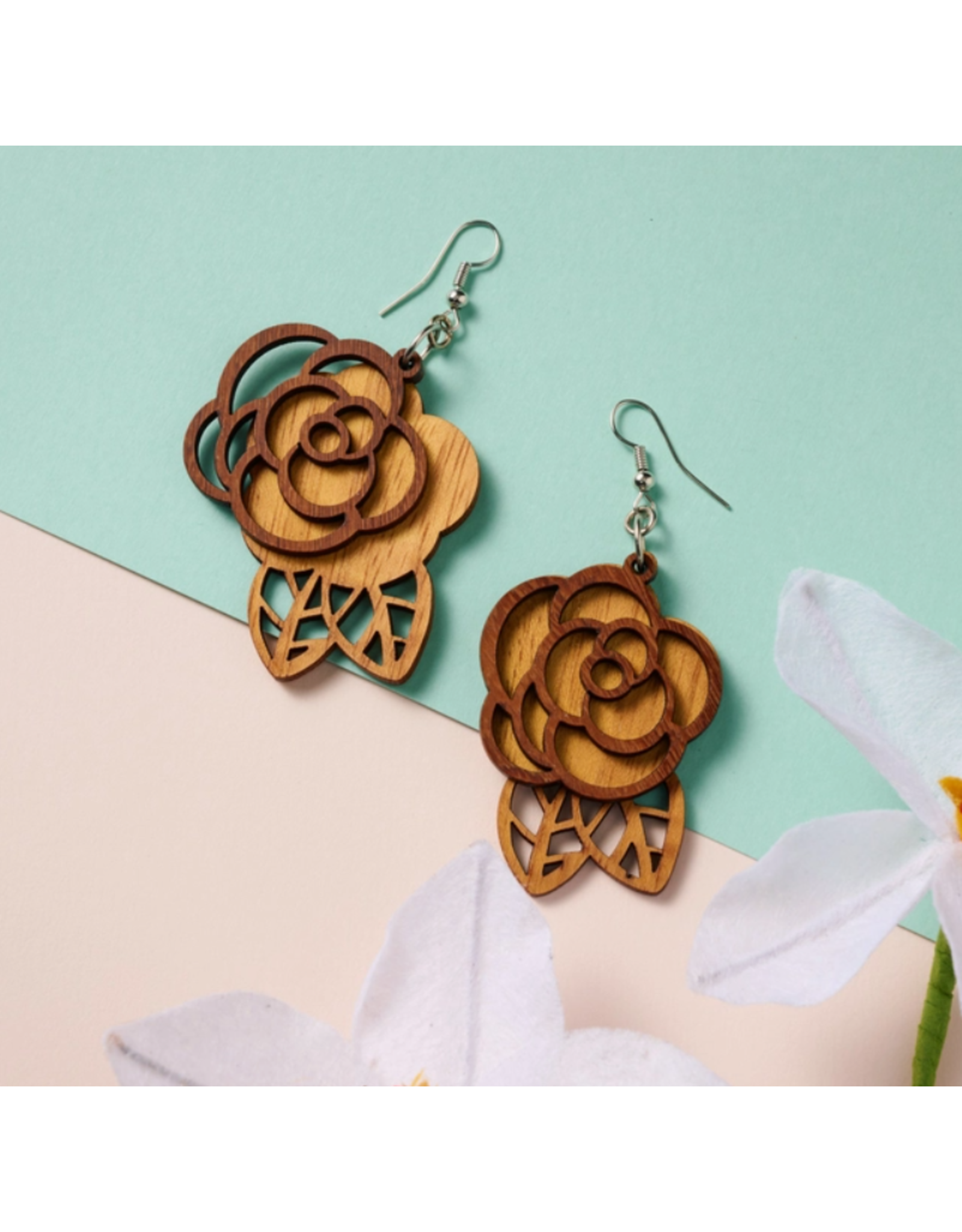 India Rosas Langka Wood Earrings, India