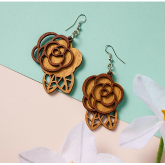 India Rosas Langka Wood Earrings