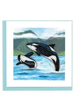 Vietnam Quilled Orca Whales Card, Vietnam