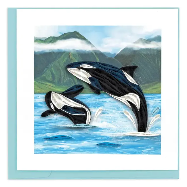 Quilled Card - Orca Whales