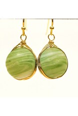 India Marbled Glass Drop Earrings, India