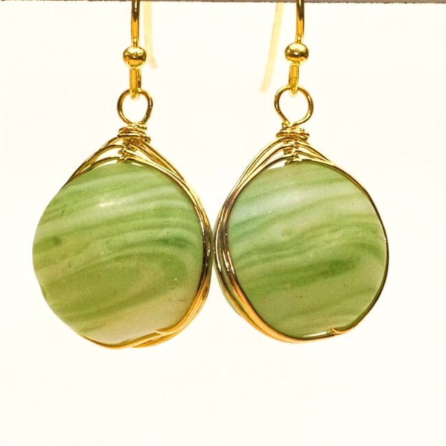 Marbled Glass Drop Earrings