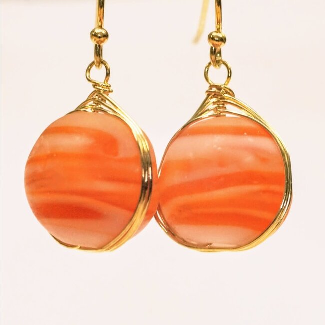 Marbled Glass Drop Earrings