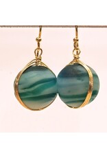India Marbled Glass Drop Earrings, India