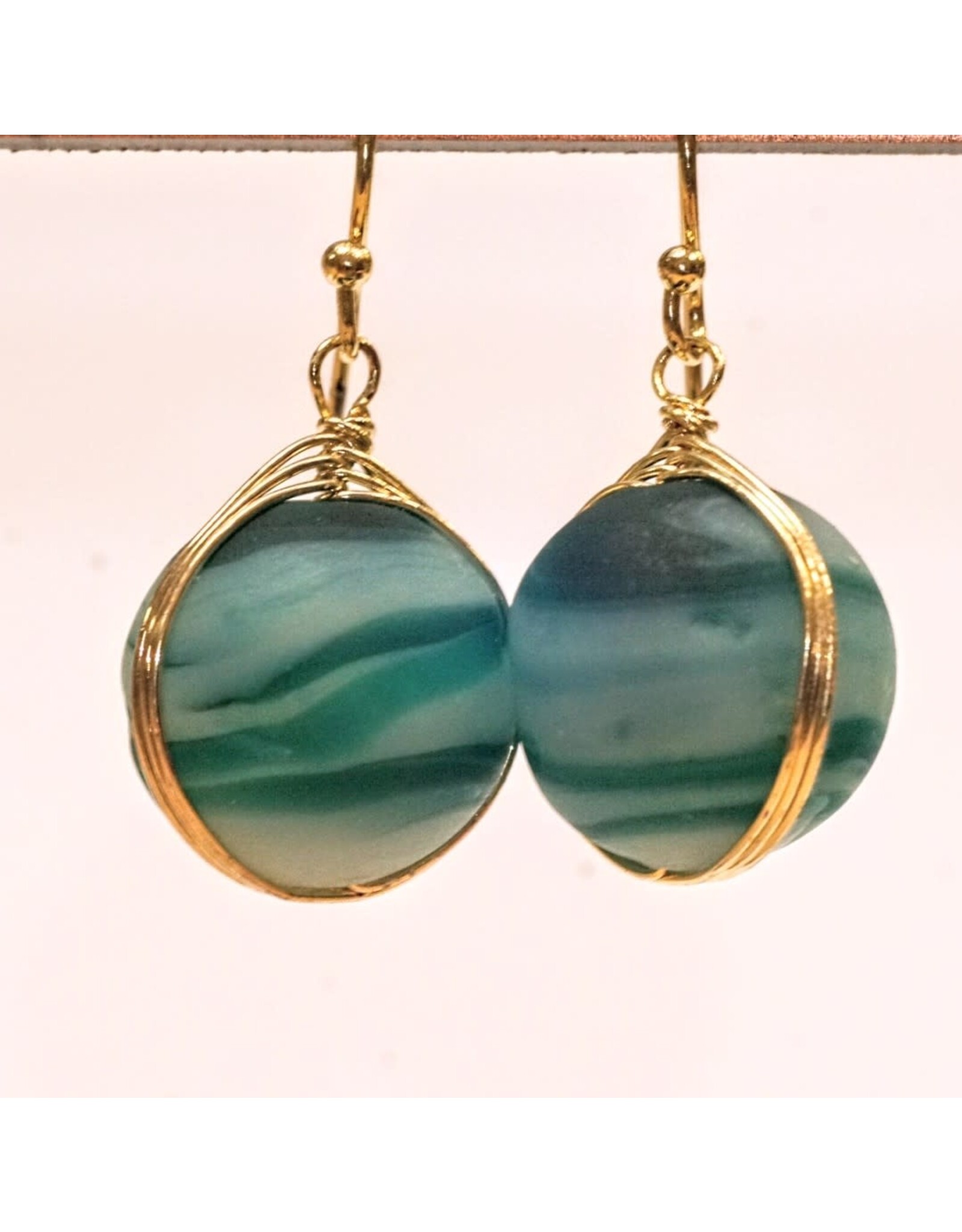 India Marbled Glass Drop Earrings, India