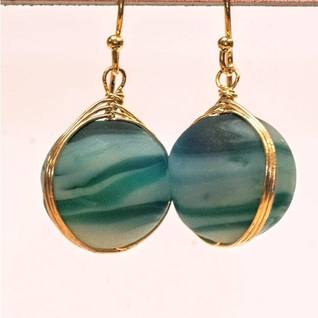 Earrings  - Marbled Glass Drop