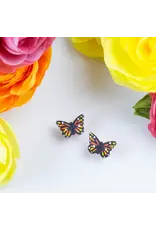 Colombia Monarch Butterfly Stud Earrings