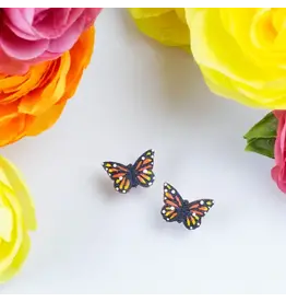 Colombia Monarch Butterfly Stud Earrings