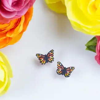 Colombia Monarch Butterfly Stud Earrings Colombia Monarch Butterfly Stud Earrings