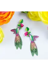 Colombia Pink Anna's Hummingbird Earrings