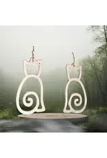 India Sleek Cat Earrings in Silver