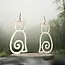 Earrings - Sleek Cat Silver