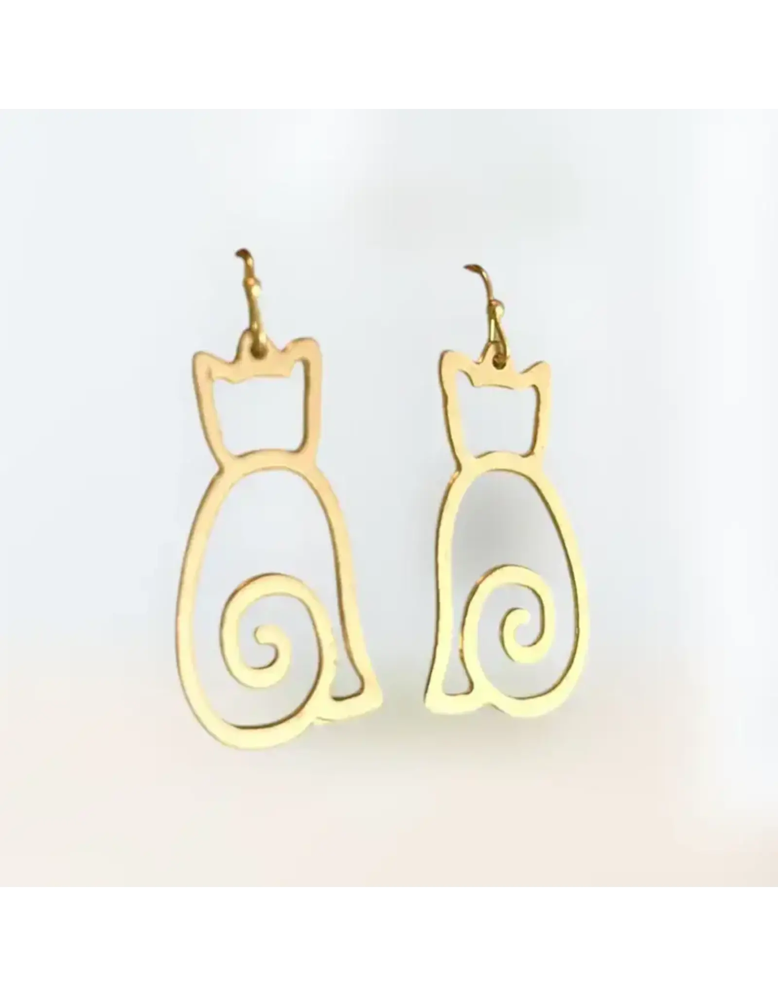 India Sleek Cat Earrings in Gold
