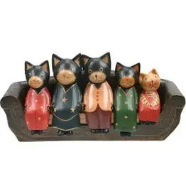 Indonesia Cat Family on Sofa Carving, Indonesia