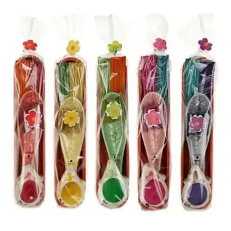 Thailand Candle & Incense Set in Wood Holder