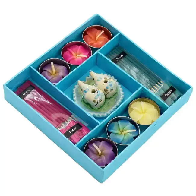 Incense & Candle Gift Set - Blue