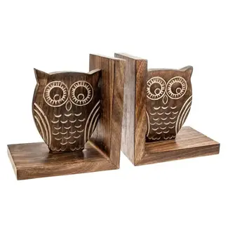 India Mango Wood Owl Bookends