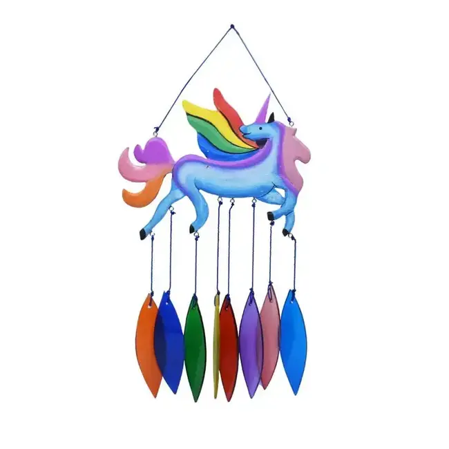 Recycled Glass/Wood Mobile - Unicorn